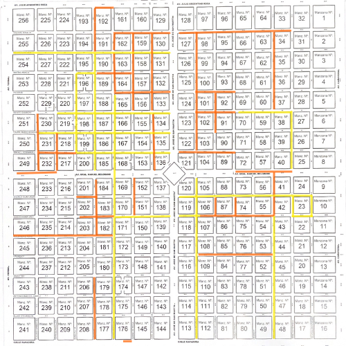 Mapa de obras públicas en Santa Ana